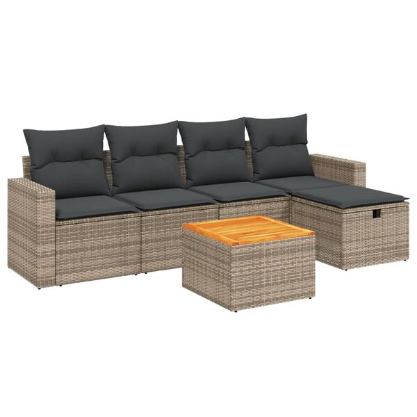 vidaXL Garden Sofa Set Grey, Dark Grey