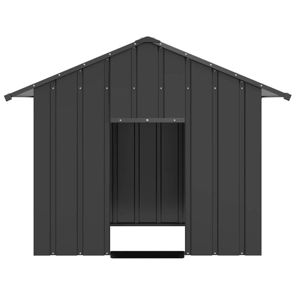 vidaXL Dog House Anthracite Galvanized Steel Medium Durable Dog House