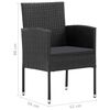 vidaXL Garden Chair Set of 2 Black PE Rattan, Steel Standard Durable