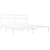 vidaXL Bed Frame White Powder-Coated Steel Full Bed Frame Rectangular