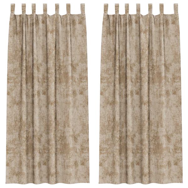 vidaXL Velvet Curtains 2 pcs Champagne 102.36 x 55.12 in Velvet