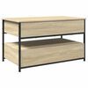 vidaXL Coffee Table Sonoma Oak 33.5"x19.7"x19.7" Engineered Wood and Metal
