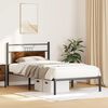 vidaXL Bed Frame Smoked Oak Engineered wood and steel Twin Bed Frame