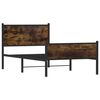 vidaXL Bed Frame Smoked oak Steel, engineered wood Single Modern