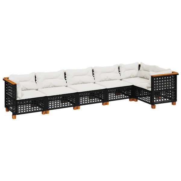 vidaXL Garden Sofa Set Black, Cream White