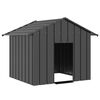 vidaXL Dog House Anthracite Galvanized Steel Medium Durable Dog House