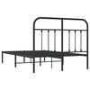 vidaXL Bed Frame Black Powder-Coated Steel 47.2x74.8 in Small Double