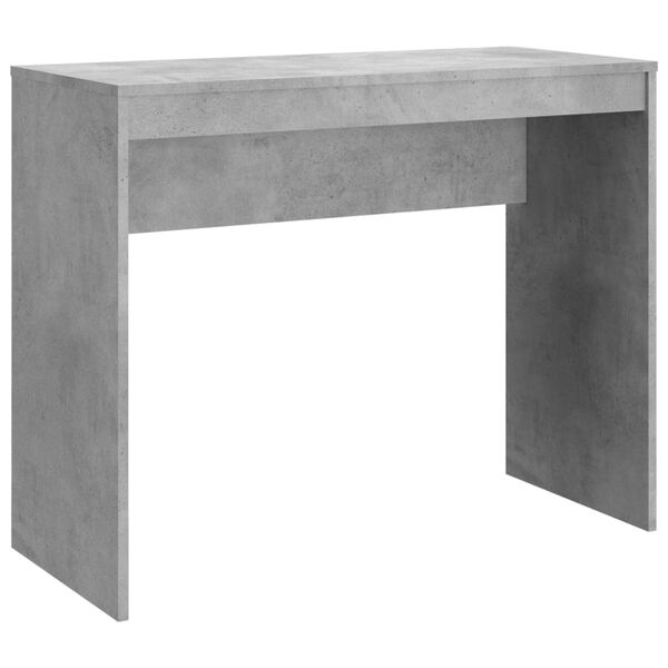 vidaXL Desk Concrete Grey Engineered Wood Small Sleek Desk