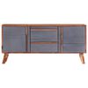 vidaXL Sideboard Gray and natural Solid wood Medium Sideboard