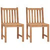 vidaXL Garden Chair Set of 2 Warm wood tone Solid teak wood Standard