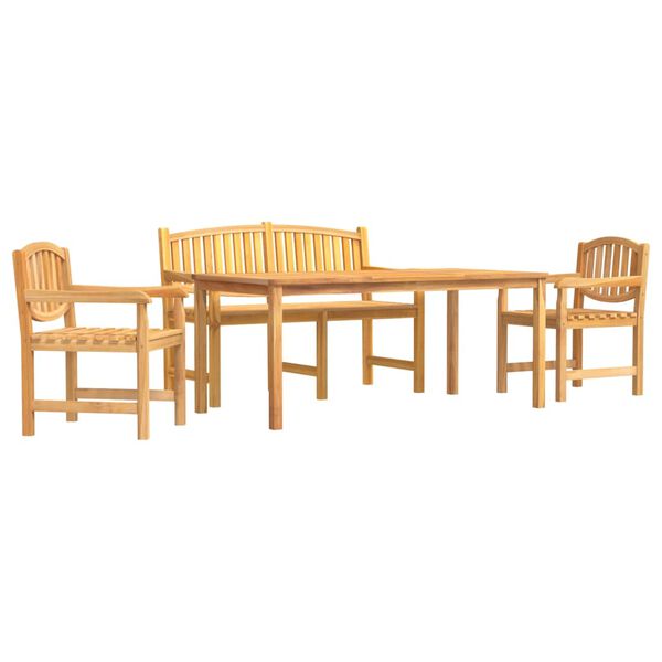 vidaXL Garden Dining Set Natural Teak Solid Teak Wood Large Stackable