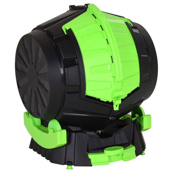 vidaXL Tumbling Composter Black, Green Polypropylene Medium
