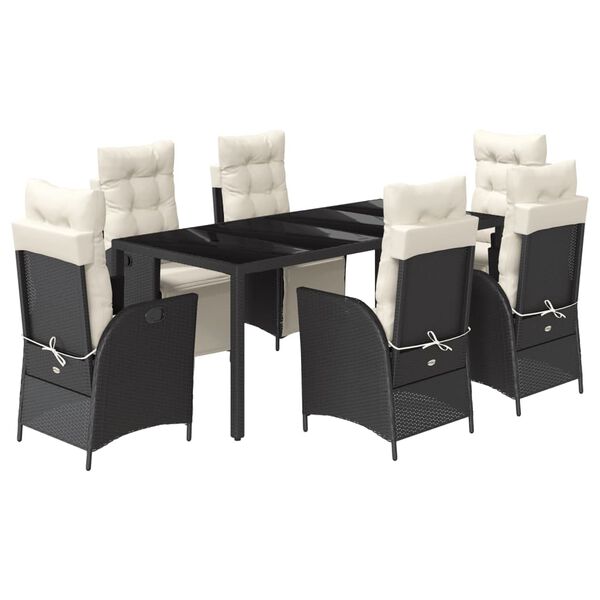 vidaXL Garden Dining Set Black