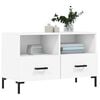 vidaXL TV Cabinet White Engineered wood, iron Medium TV Cabinet