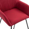 vidaXL Dining Chair Set of 6 Wine Red Fabric, Powder-Coated Steel Medium