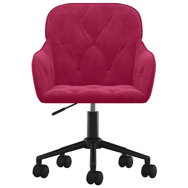 vidaXL Swivel Office Chair Wine Red Velvet