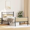 vidaXL Bed Frame Sonoma oak Engineered wood and steel Twin Bed Frame