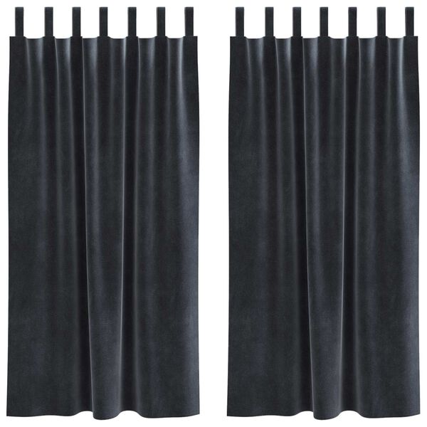 vidaXL Blackout Curtains 2 pcs Dark Grey 55.12 x 68.90 in Velvet