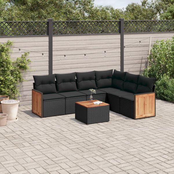 vidaXL Garden Sofa Set Black