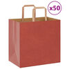 vidaXL Paper Bags 50 pcs with Handles Red 26x17x25 cm