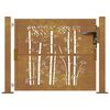 vidaXL Garden Gate 39.4x39.4" Corten Steel Bamboo Design