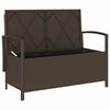 vidaXL Patio Storage Bench Brown with Red cushions
