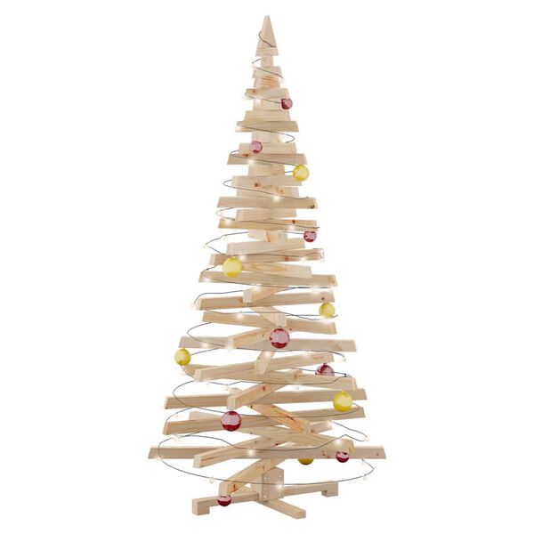 vidaXL Christmas Trees with Stand Natural 70.9" Solid pine wood