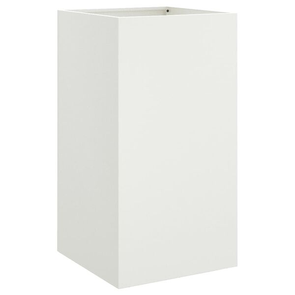 vidaXL Planter White Cold-rolled steel Medium Decorative Inlays