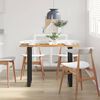 vidaXL Dining Table Acacia Wood Natural, Black