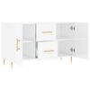 vidaXL Sideboard High gloss white Engineered wood, metal Medium