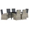 vidaXL Garden Dining Set with Cushion 7 pcs Grey Poly Rattan