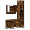 vidaXL Bathroom Furniture Set Smoked Oak Engineered wood, Metal, Glass