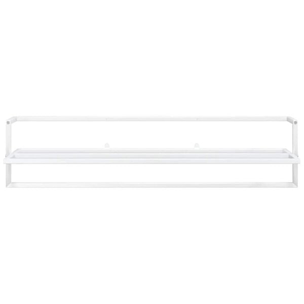 vidaXL Towel Rack White Iron 37.4 x 9.8 x 8.7 in Wall Mounting
