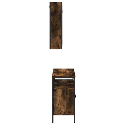 vidaXL 2 Piece Bathroom Furniture Set Smoked Oak Engineered Wood