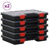 vidaXL Assortment Boxes 10 pcs 13.6x9.8x2.0" Polypropylene