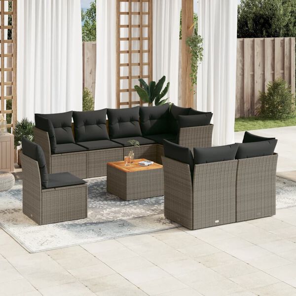 vidaXL Garden Sofa Set Grey