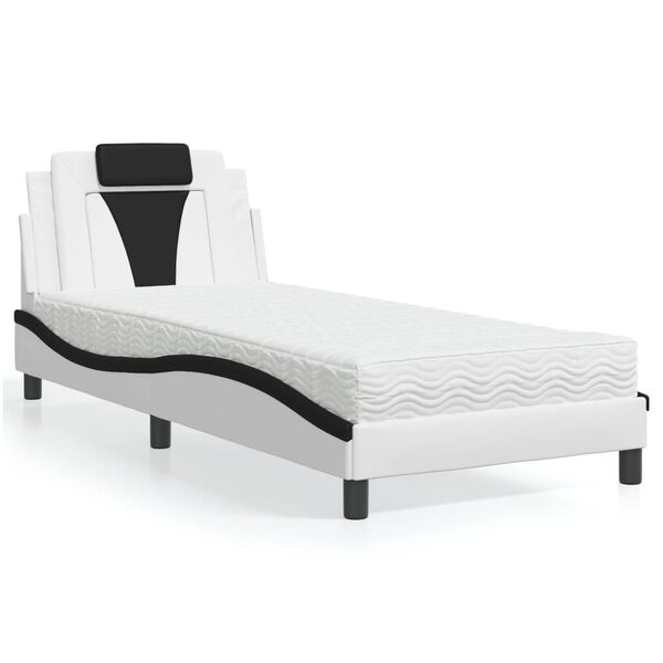 vidaXL Bed White and Black