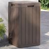 vidaXL Outdoor Garbage Bin Brown 15"x15"x25.6" PP