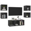 vidaXL TV Cabinet Set Gray Engineered Wood Medium Stylish and Practical