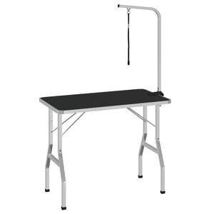 vidaXL Dog Grooming Table Black and Silver