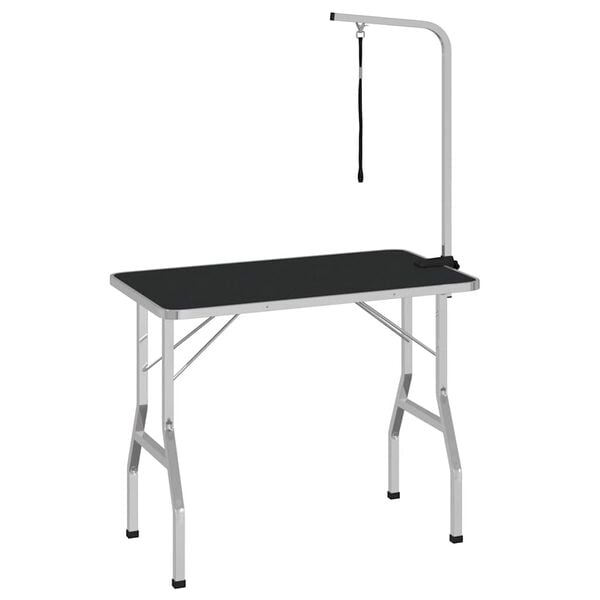 vidaXL Dog Grooming Table Black and Silver