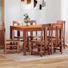 vidaXL Dining Chair Set of 6 Honey Matte Solid Acacia Wood Standard