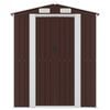 vidaXL Garden Shed Dark brown Galvanized Steel Large Storage
