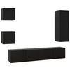 vidaXL TV Cabinet Set Set of 5 Black Engineered wood Medium