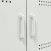 vidaXL Highboard White Steel Medium Highboard Rectangular Industrial