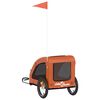 vidaXL Pet Bike Trailer Orange Oxford fabric and Iron Medium Collapsible