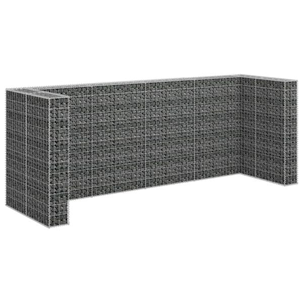 vidaXL Gabion Wall for Garbage Bins Galvanized Steel 126"x39.4"x47.2"