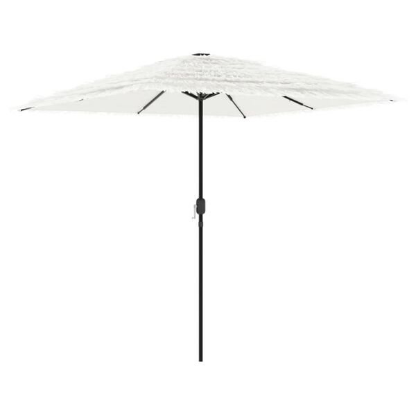 vidaXL Garden Parasol White 100% polyester, powder-coated steel, straw