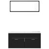 vidaXL Bathroom Furniture Set Black, White Engineered wood, Ceramic Medium