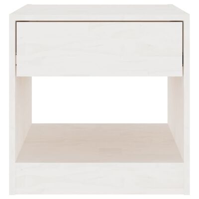 vidaXL Bedside Cabinet White 15.7"x12.2"x15.7" Solid Wood Pine